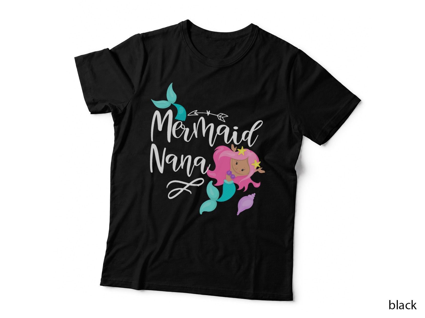 Mermaid Nana T-Shirt, Nautical Fantasy, Kids Summer Wear