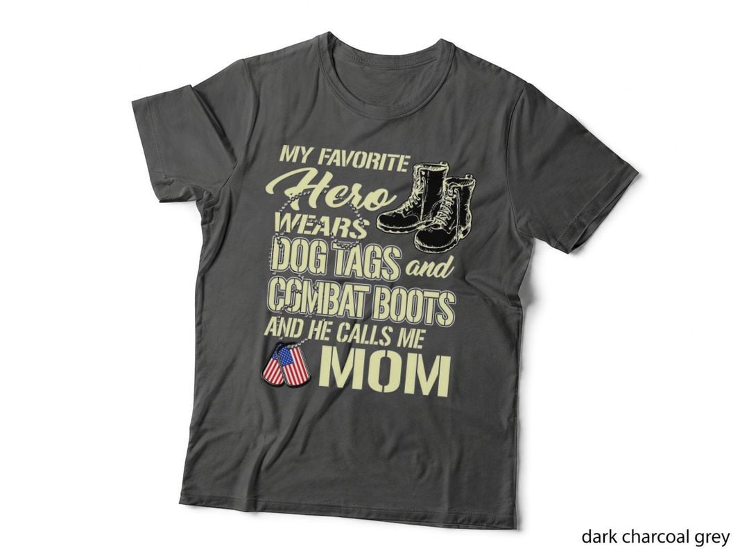Military Mom T-Shirt, Patriotic Combat Boots, Mom Pride