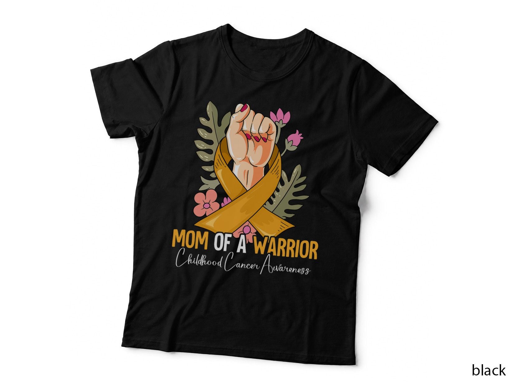 Mom of a Warrior Childhood Cancer Awareness T-Shirt