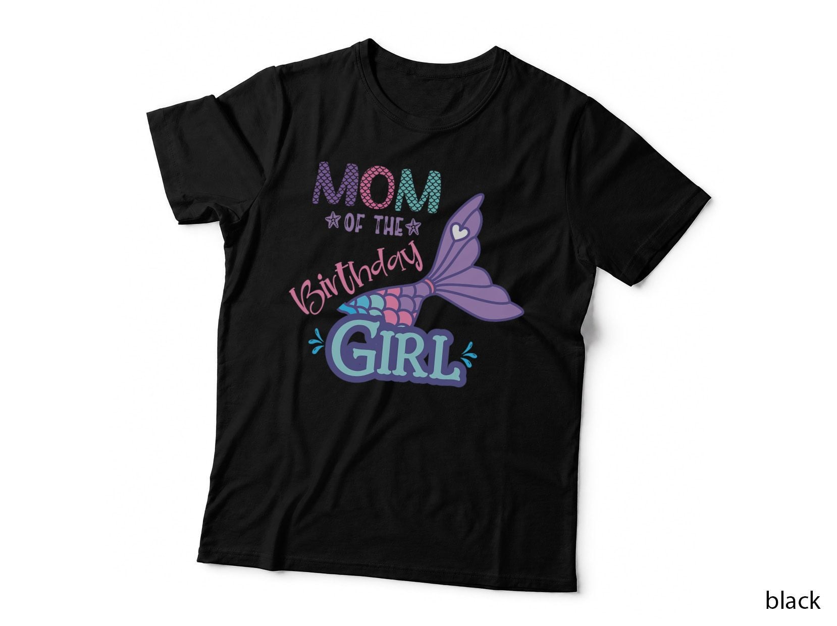 Mom of the Birthday Girl Mermaid Theme T-Shirt, Birthday Party