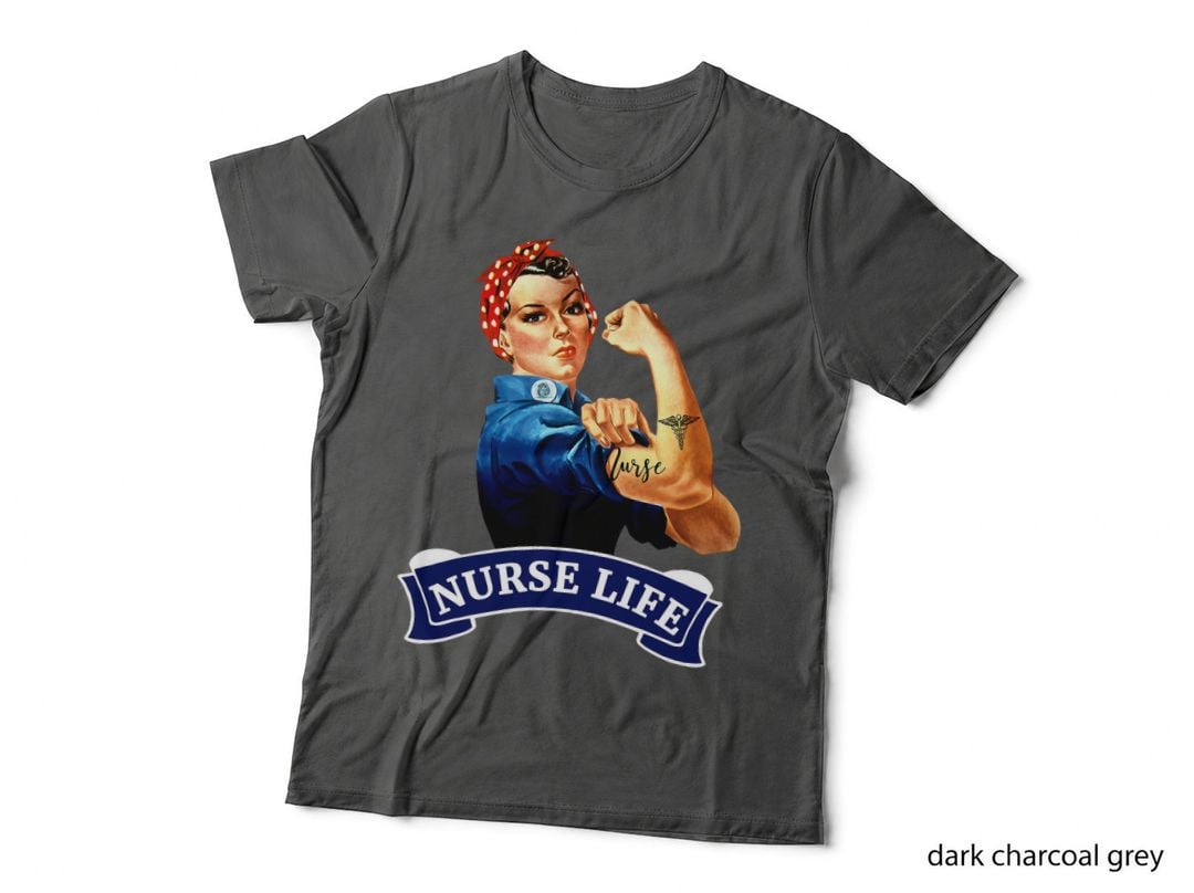 Nurse Life, Rosie the Riveter Vintage Retro T-Shirt, Mom Gift