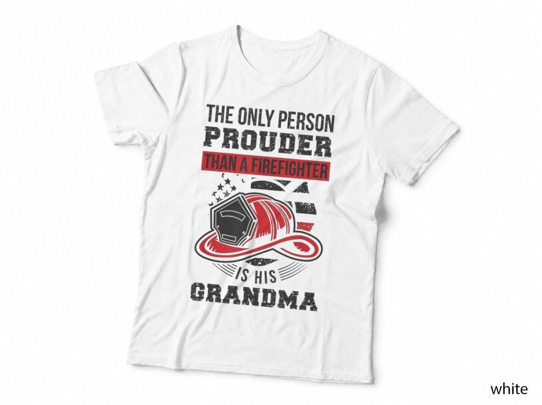 Proud Firefighter Grandma T-Shirt, Patriotic Apparel, Grandma Gift Idea