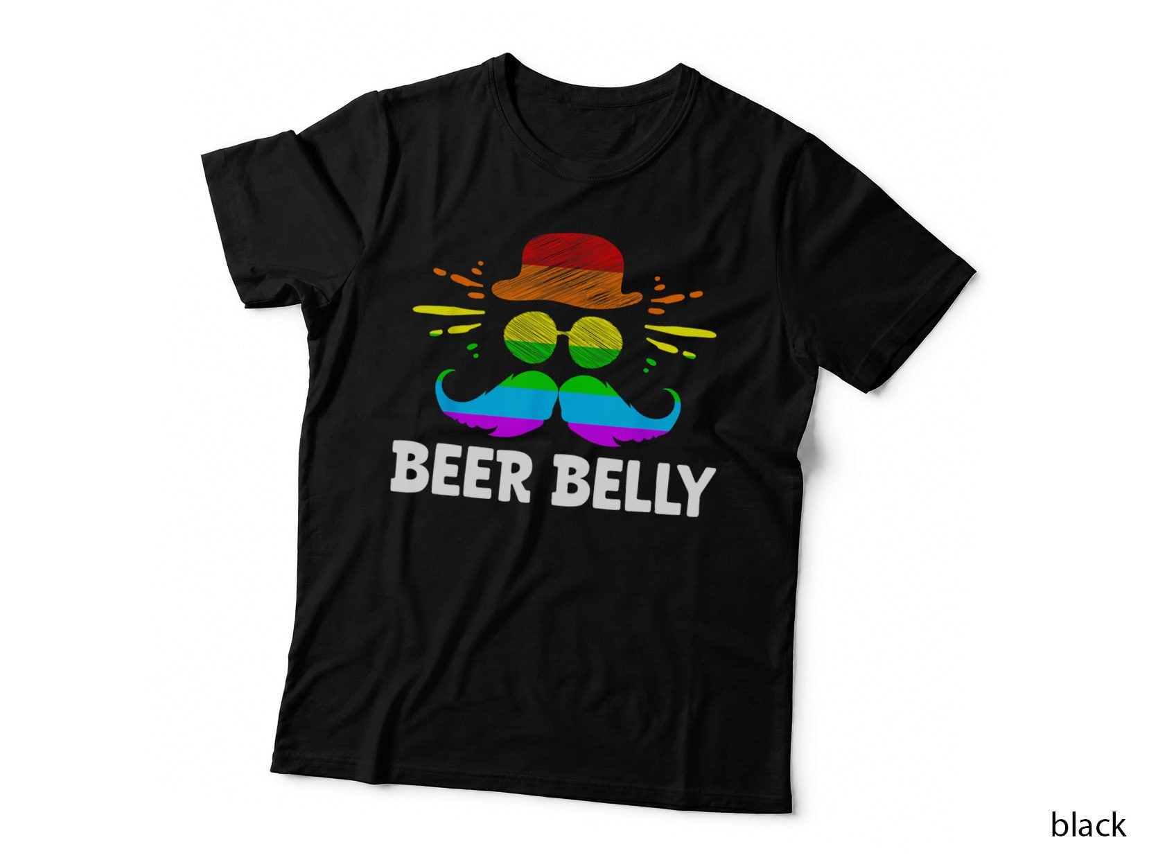 Rainbow Pride Dad T-Shirt, Beer Belly Daddy Lifestyle, Dad Habits
