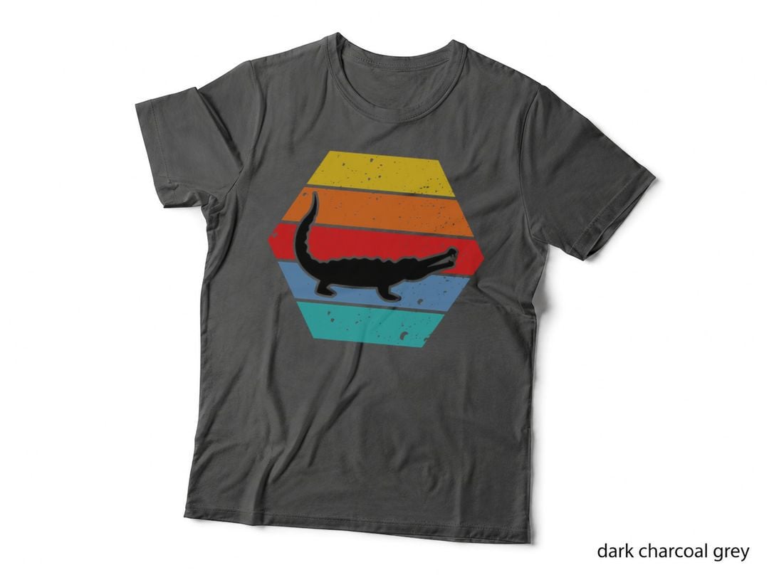 Retro Alligator Crocodile T-Shirt, Vintage Sunset Print, Animal Mom Dad Gift