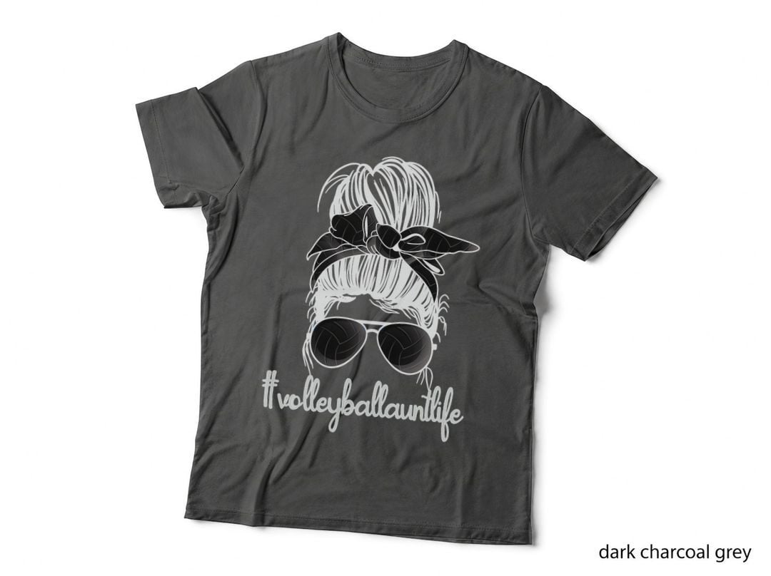 Volleyball Aunt Life Messy Bun Proud Volleyball Auntie T-Shirt