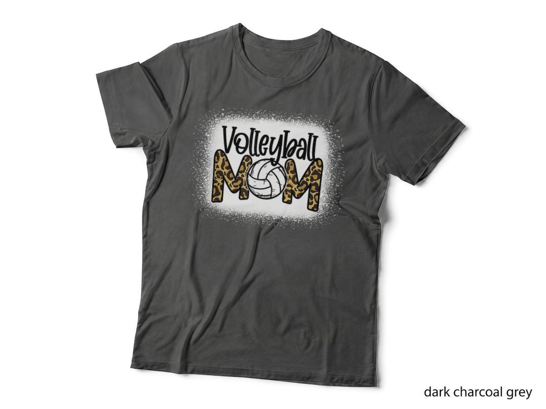 Volleyball Mom Leopard Bleached Funny Mother's Day Women T-Shirt