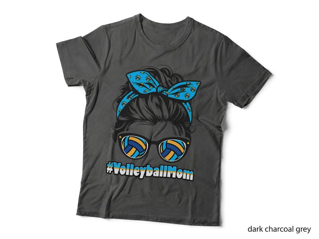 Volleyball Player Mom Volleyball Lover Mothers Day Messy Bun T-Shirt