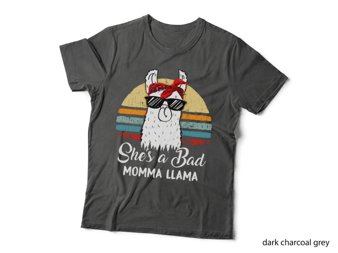 Bad Momma Llama T-Shirt, Retro Vintage Style, Funny Mom Apparel