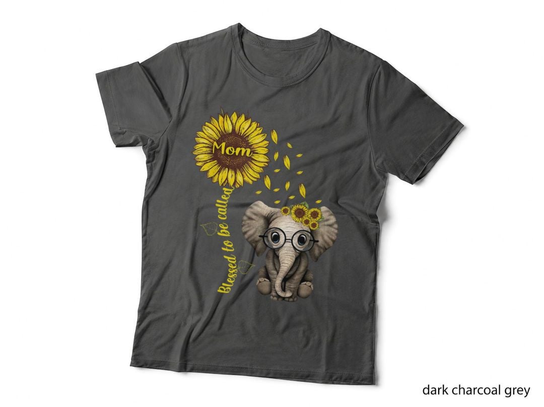 Blessed to Be Called Mom Sunflower Elephant Hippie T-Shirt