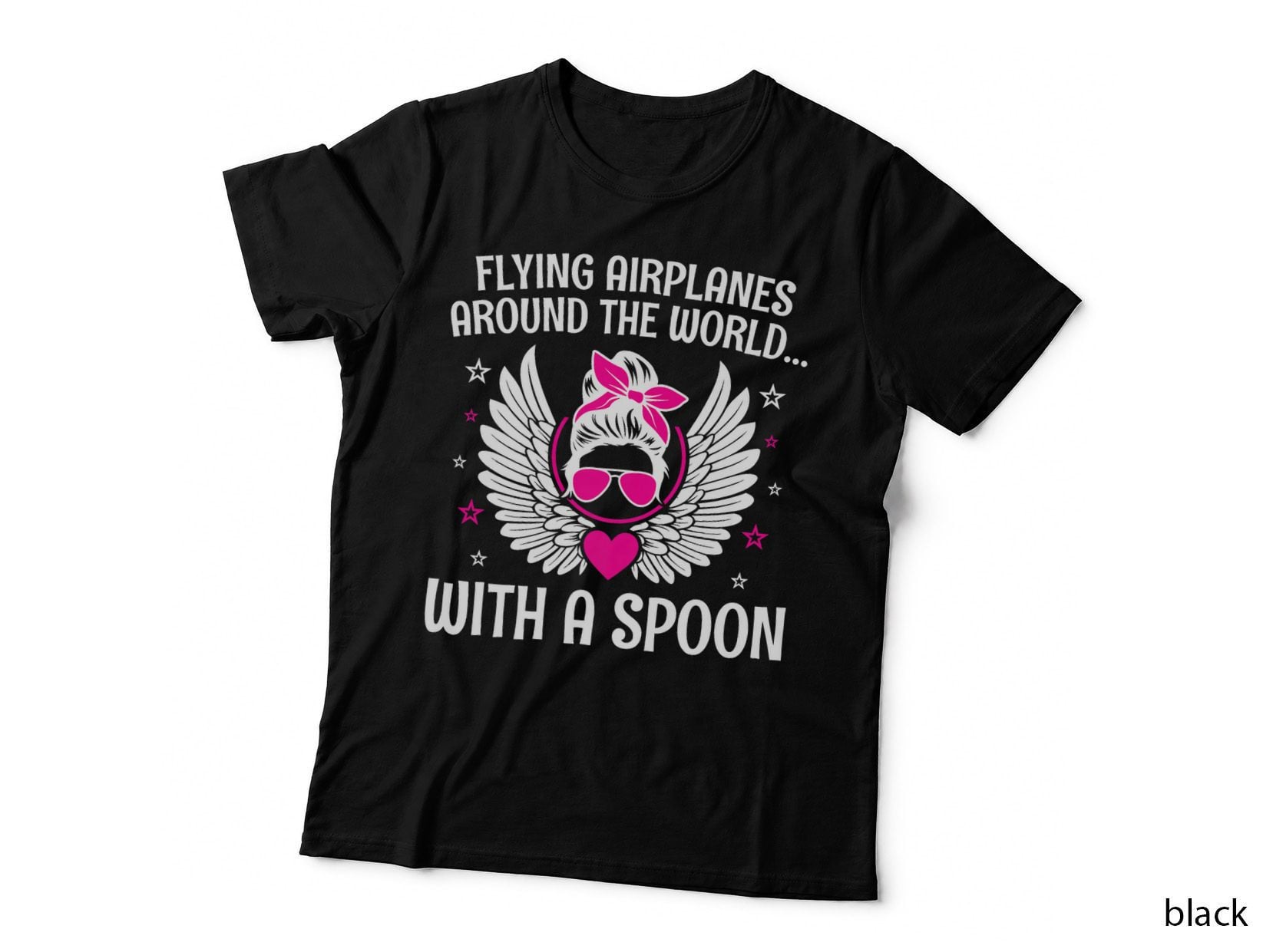Flying Airplanes with Spoon Mom Lifestyle Mother Habits Kids, T-Shirt