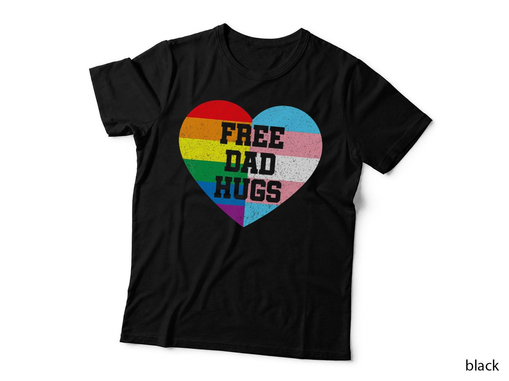 Free Dad Hugs Pride Lgbt Rainbow Flag Family T-Shirt