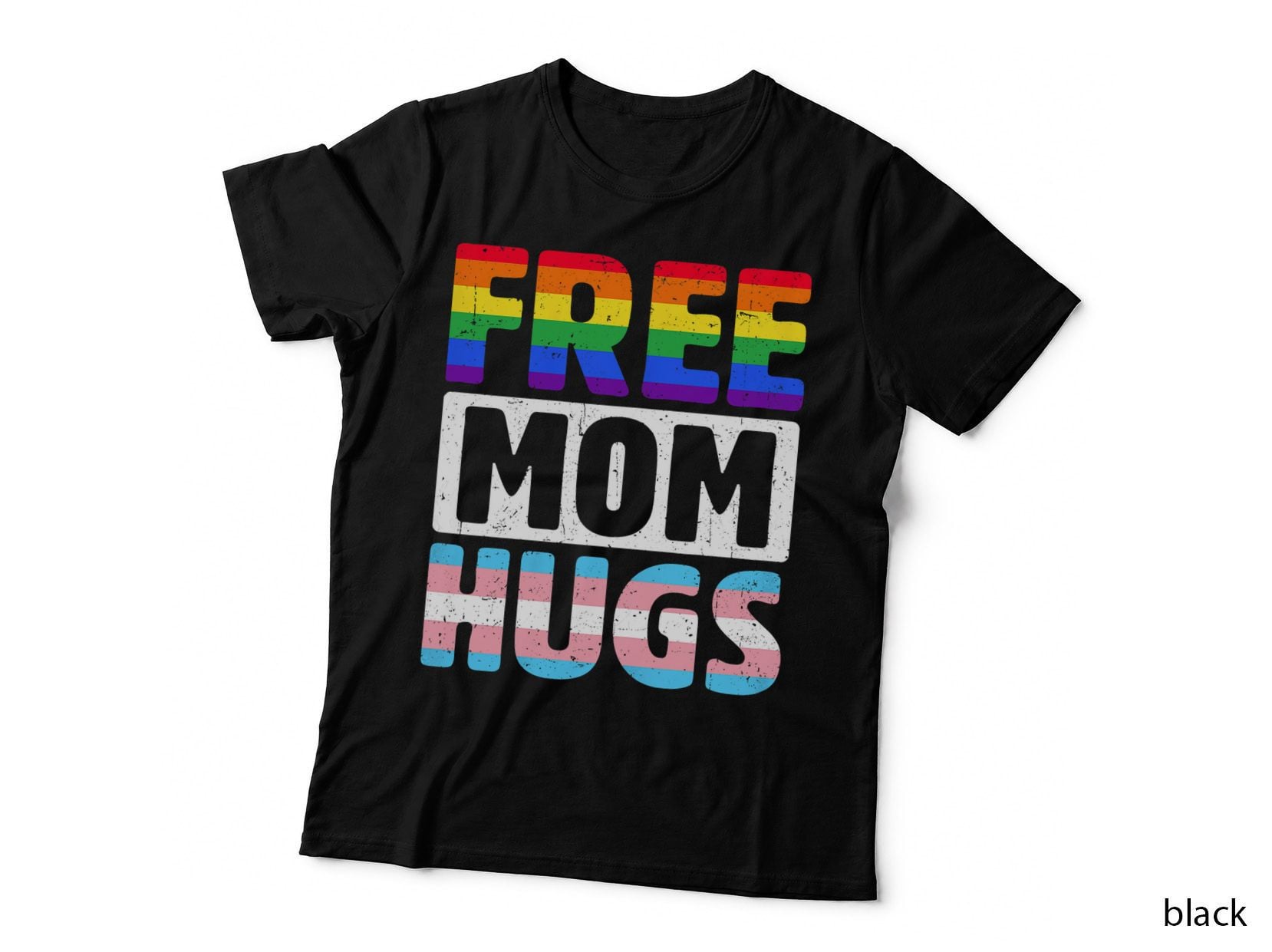 Free Mom Hugs - LGBTQ Gay Pride Month - Proud Ally Mom T-Shirt