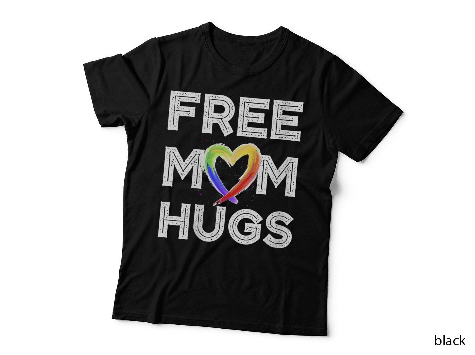 Free Mom Hugs Lgbt Rainbow Pride Lgbtq Family Lesbian Love T-Shirt