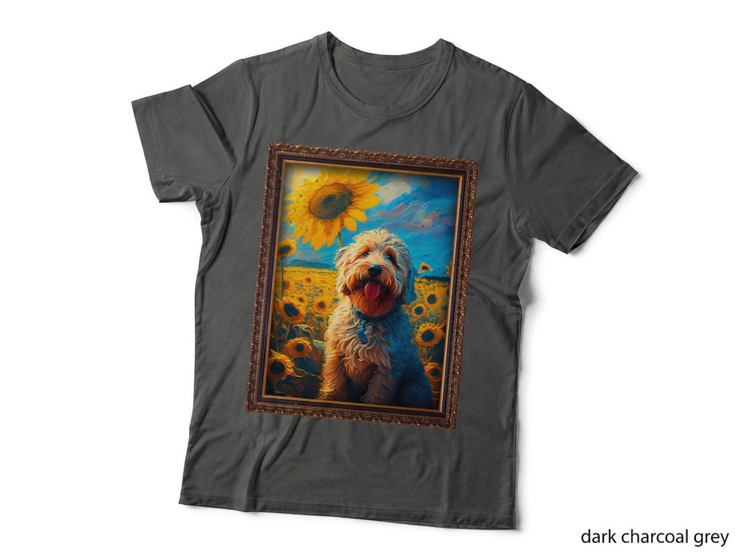 Goldendoodle Painting Sunflower Flower Mom Women Floral T-Shirt