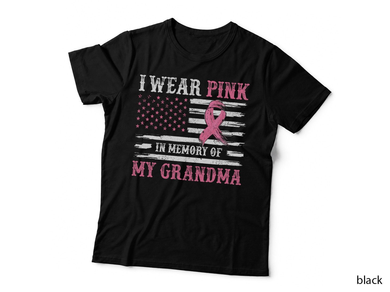 I Wear Pink in Memory of My Grandma Breast Cancer Awareness T-Shirt