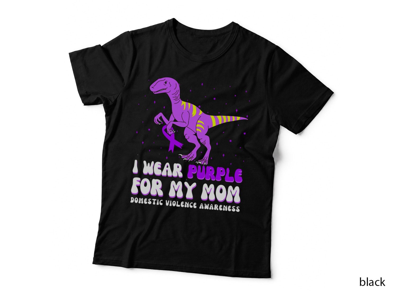 I Wear Purple for My Mom Domestic Violence Awareness Ribbon T-Shirt