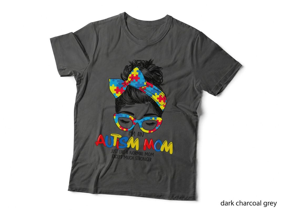 I'm an Autism Mom Vintage Messy Bun T-Shirt