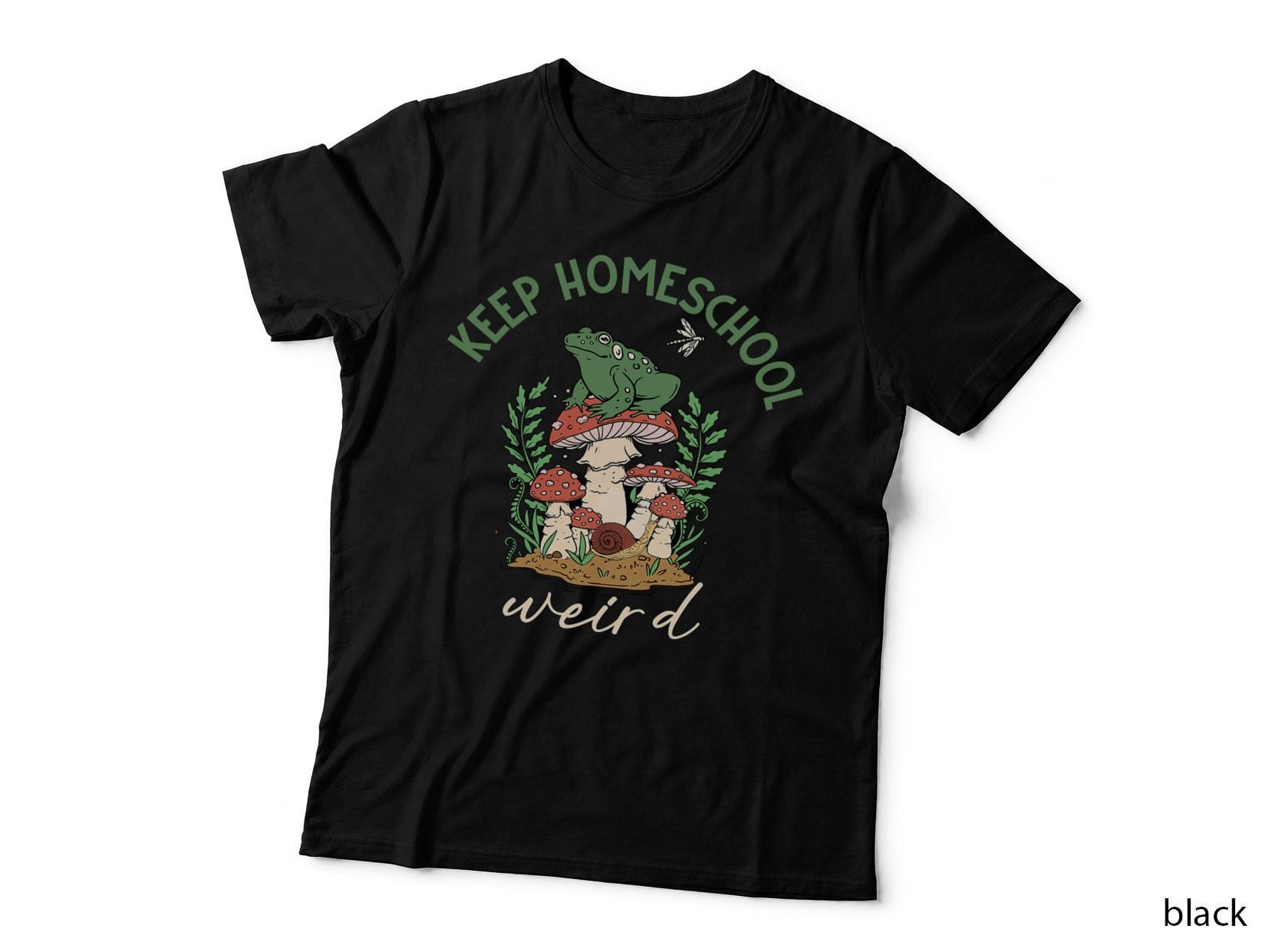 Keep Homeschool Weird Mom Frog Mama Cottagecore Nature Lover T-Shirt