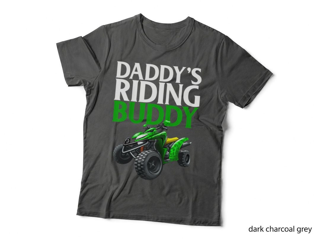 Kids Daddy's Riding Buddy ATV T-Shirt, Father Son Four Wheeling