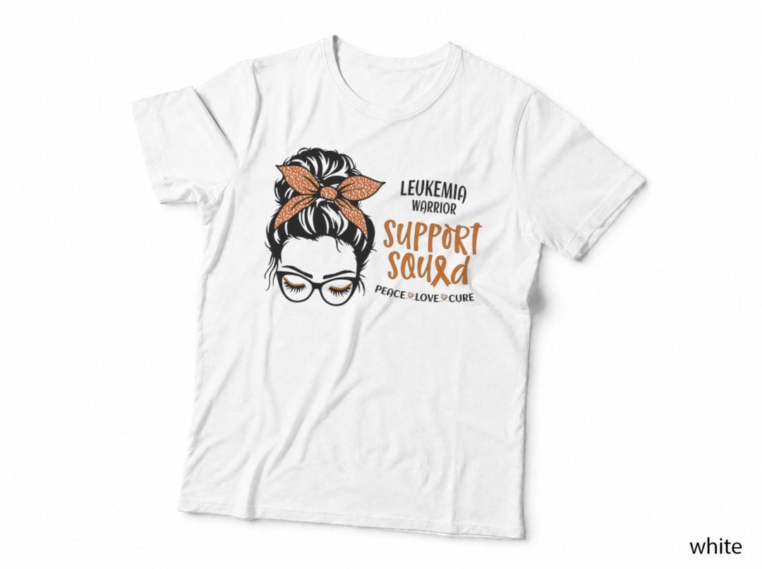 Leukemia Support Squad Messy Bun for Mom Sister Bestie T-Shirt