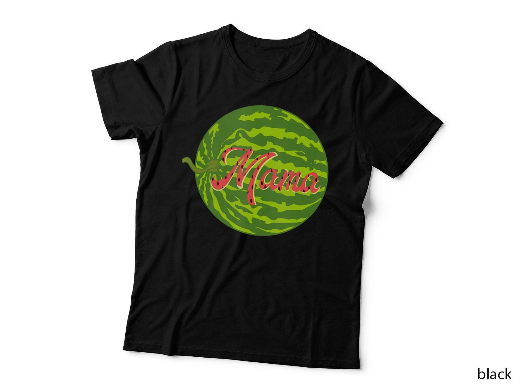 Mama Watermelon T-Shirt, Funny Fruit Design, Mom Family Apparel