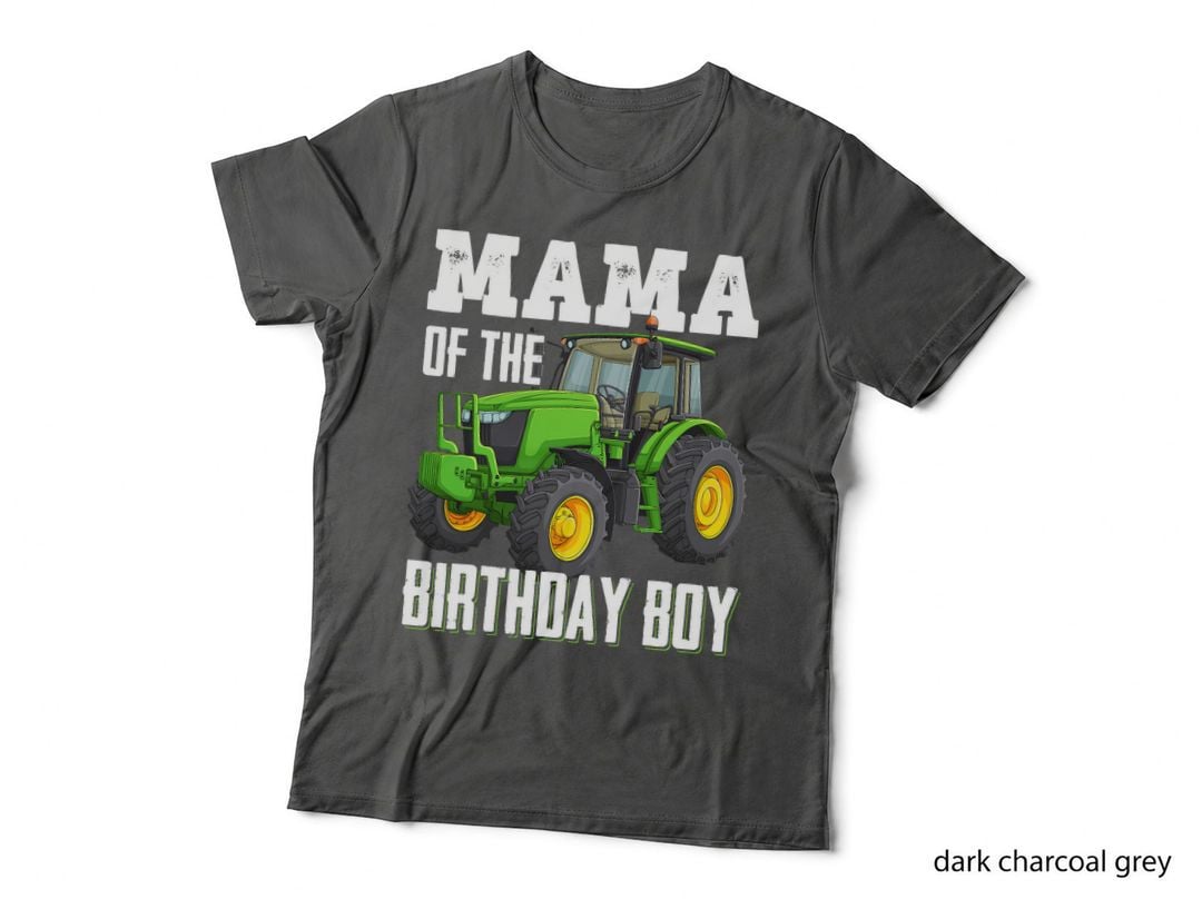 Mama of the Birthday Boy Family Tractors Farm Trucks Birthday T-Shirt