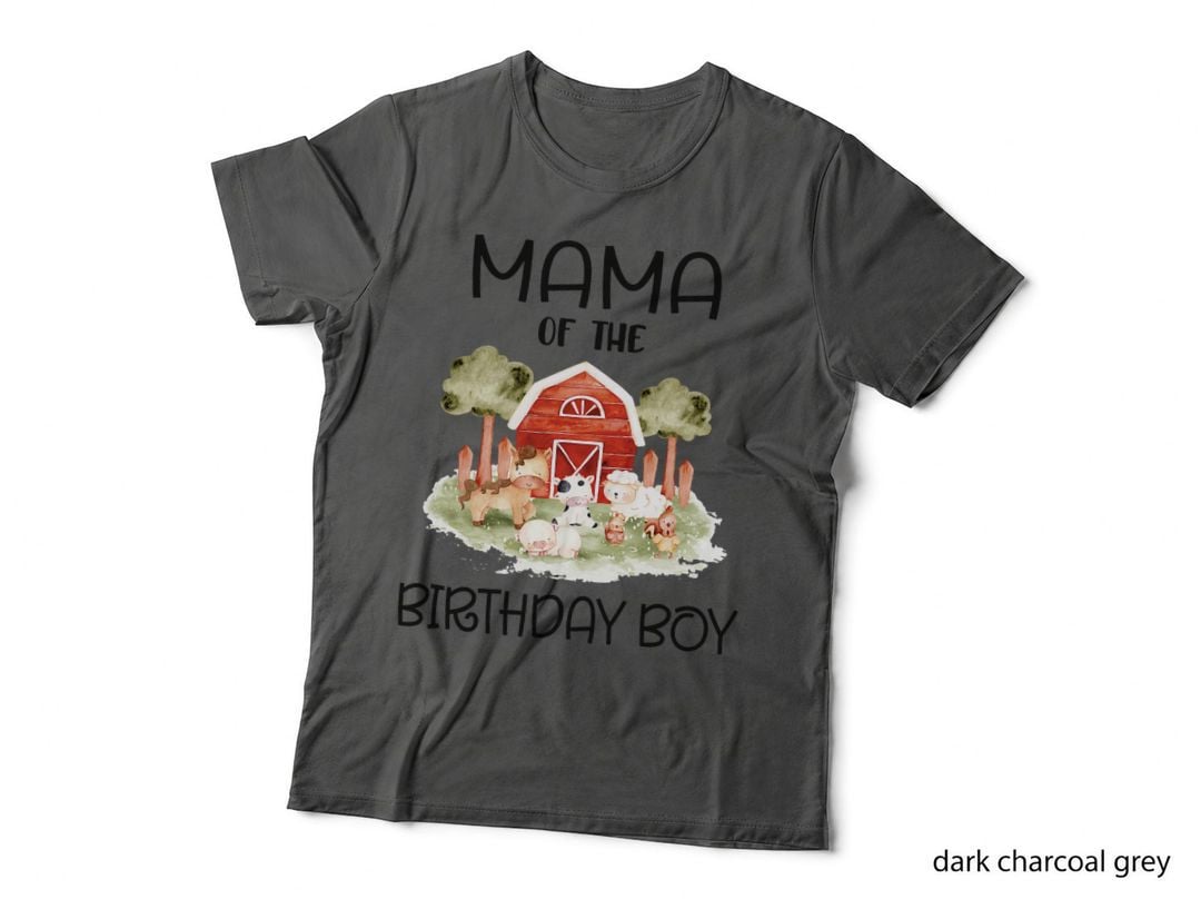 Mama of the Birthday for Boy Barnyard Farm Animals Party T-Shirt