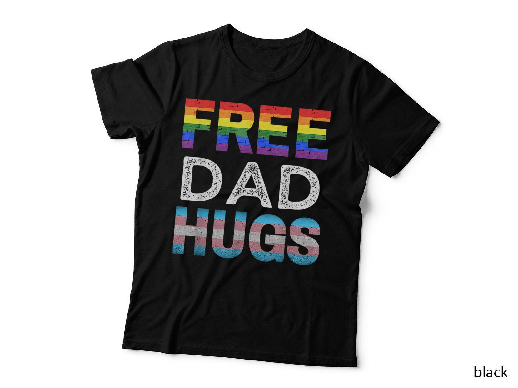 Mens Free Dad Hugs, LGBTQ Gay Pride Month, Proud Ally T-Shirt