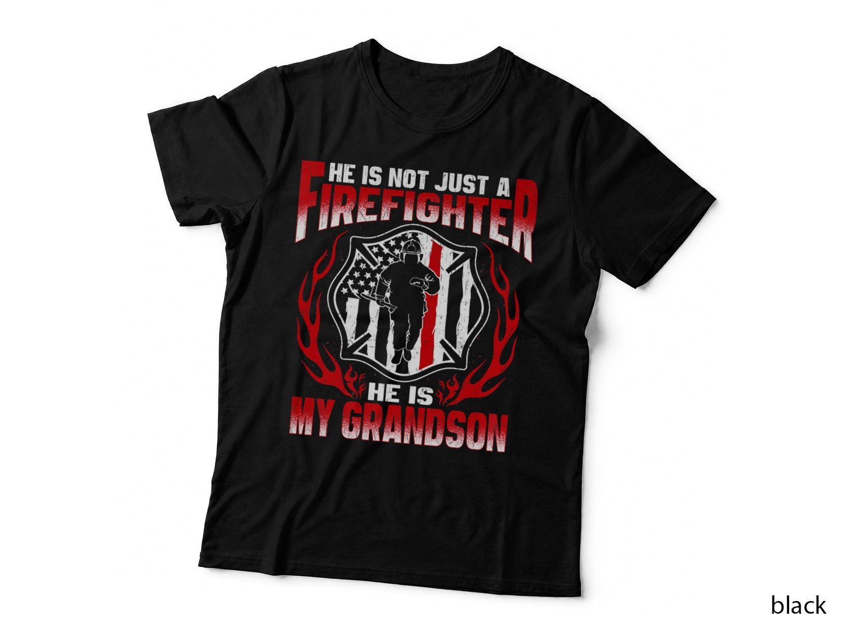My Grandson Is a Firefighter Proud Fire Grandma Grandpa Gift, T-Shirt