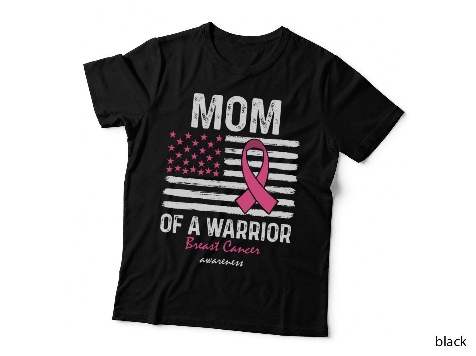 Pink Breast Cancer Mom of a Warrior Survivor Support T-Shirt