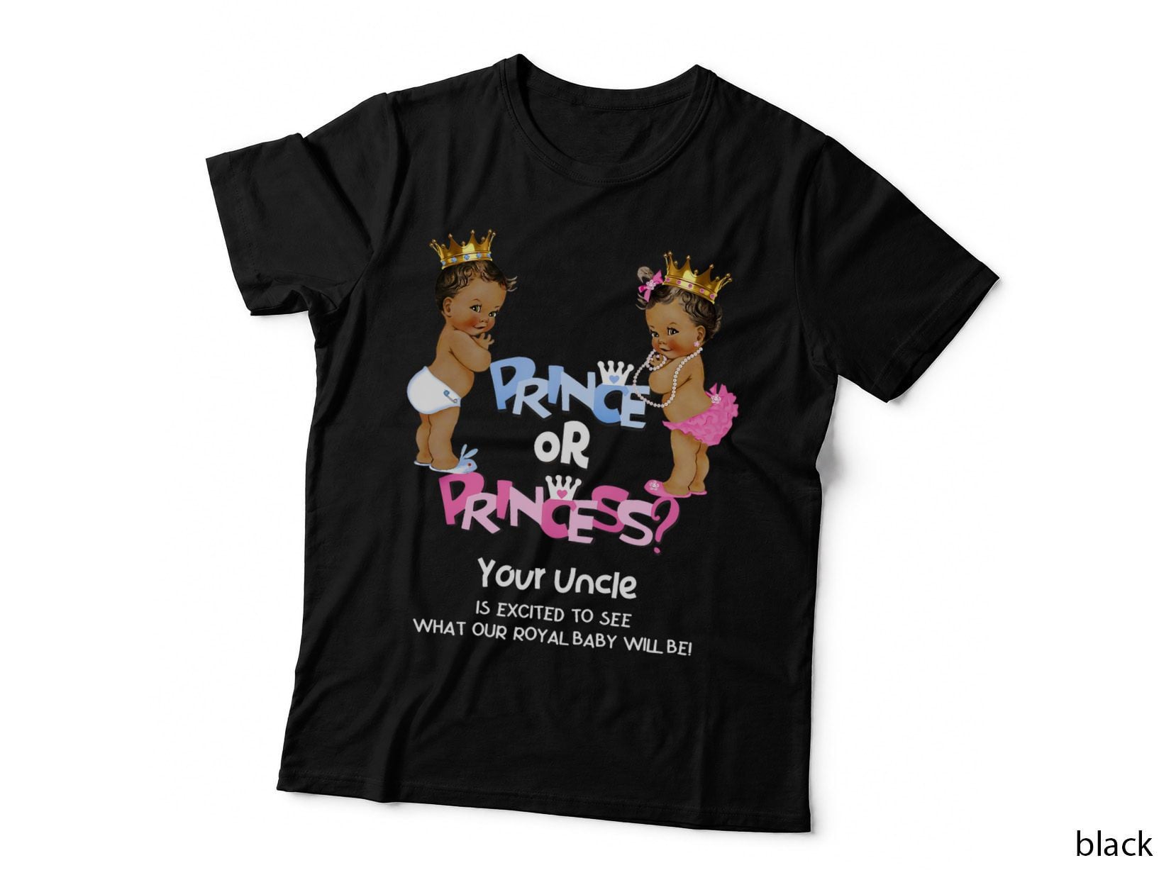 Prince or Princess Uncle Ethnic Gender Reveal T-Shirt