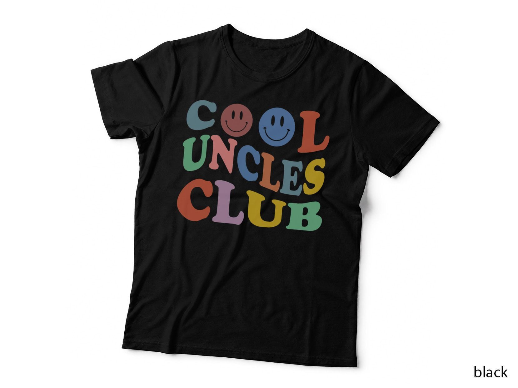 Retro Groovy Cool Uncles Club Smile Face Funny New Uncle Men T-Shirt