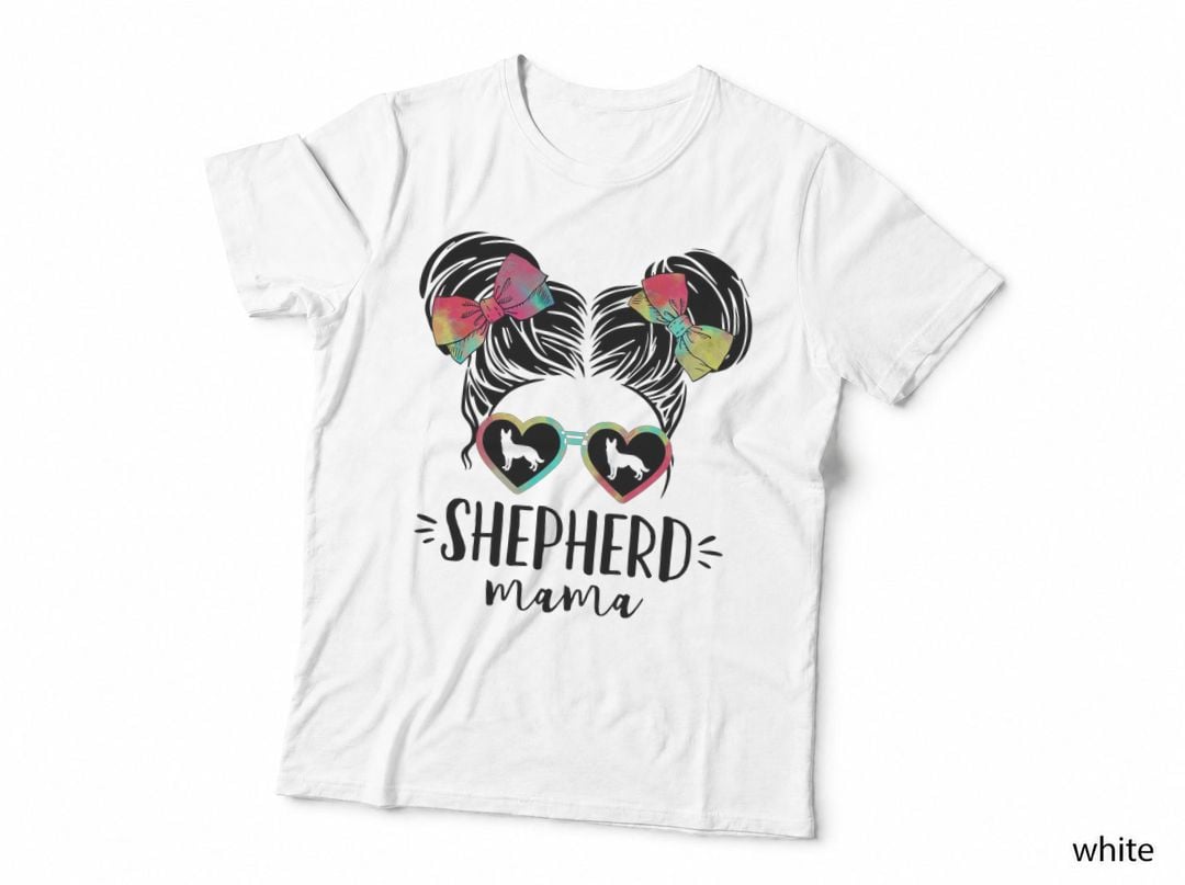 Shepherd Mama Gifts Double Bun Hair German Shepherd Mom Gift T-Shirt