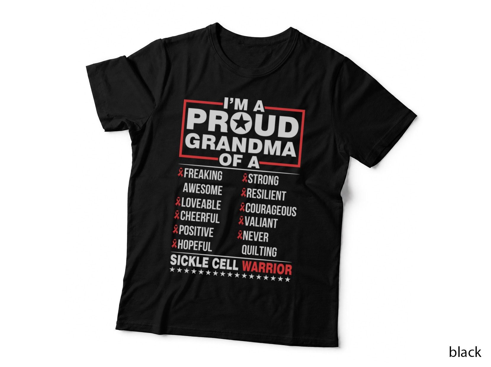Sickle Cell Awareness Anemia Support Proud Grandma T-Shirt