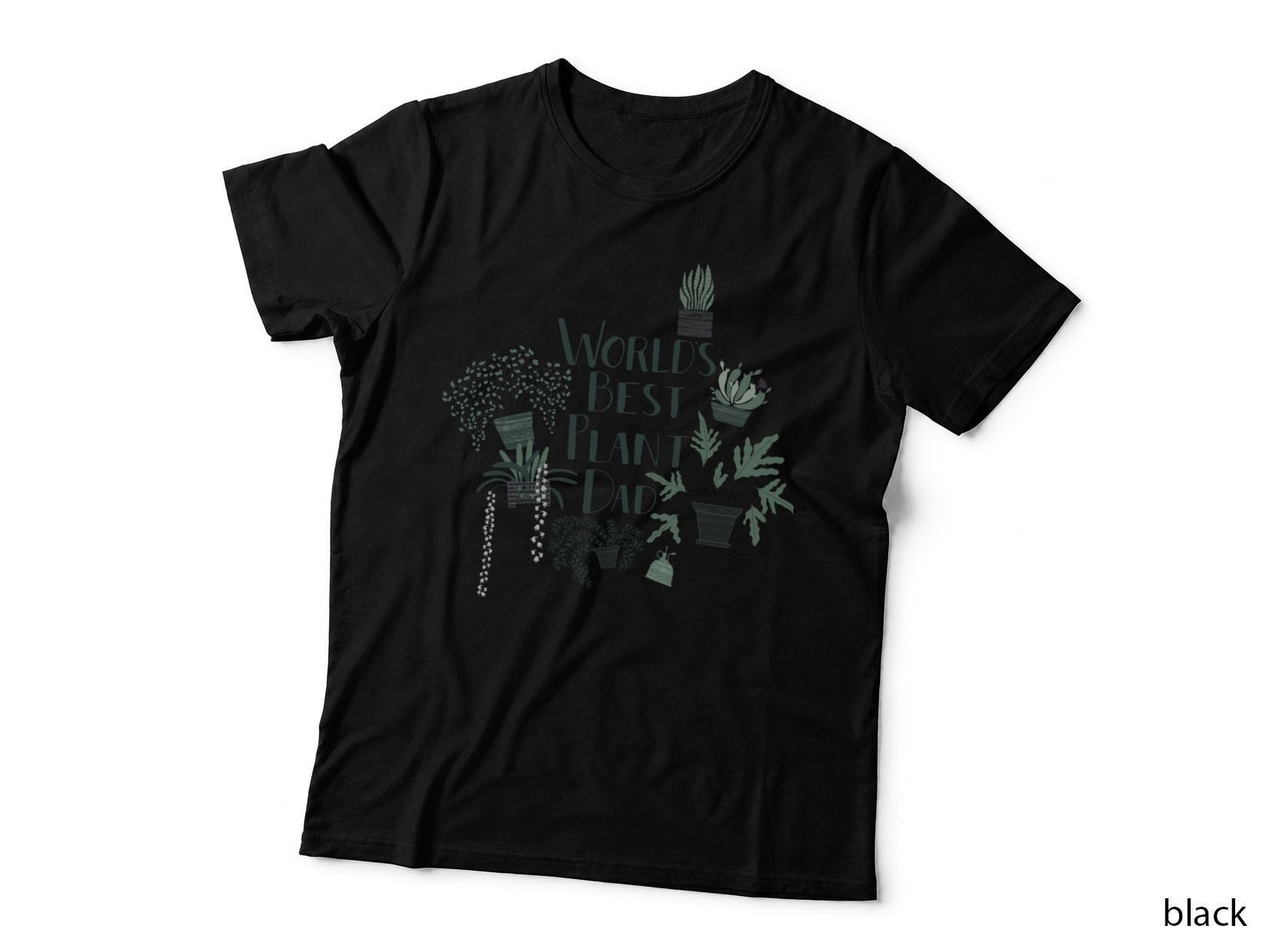 World's Best Plant Dad T-Shirt, Houseplant Succulent Pots Botanical Top