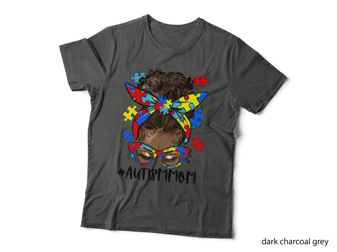 African Black Autism Mom Afro Mor Autism Awareness T-Shirt
