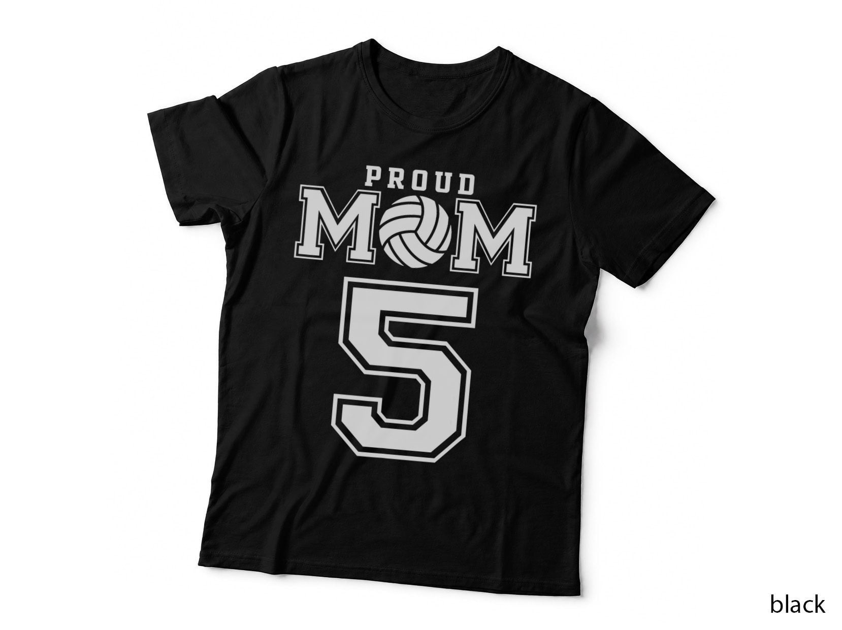Custom Proud Volleyball Mom Number 5 Personalized Women T-Shirt