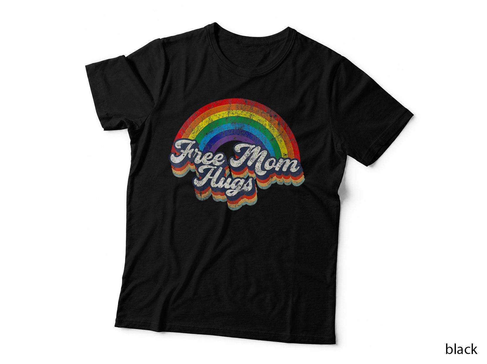 Free Mom Hugs Rainbow Heart Lgbt Flag Lgbt Pride Month T-Shirt