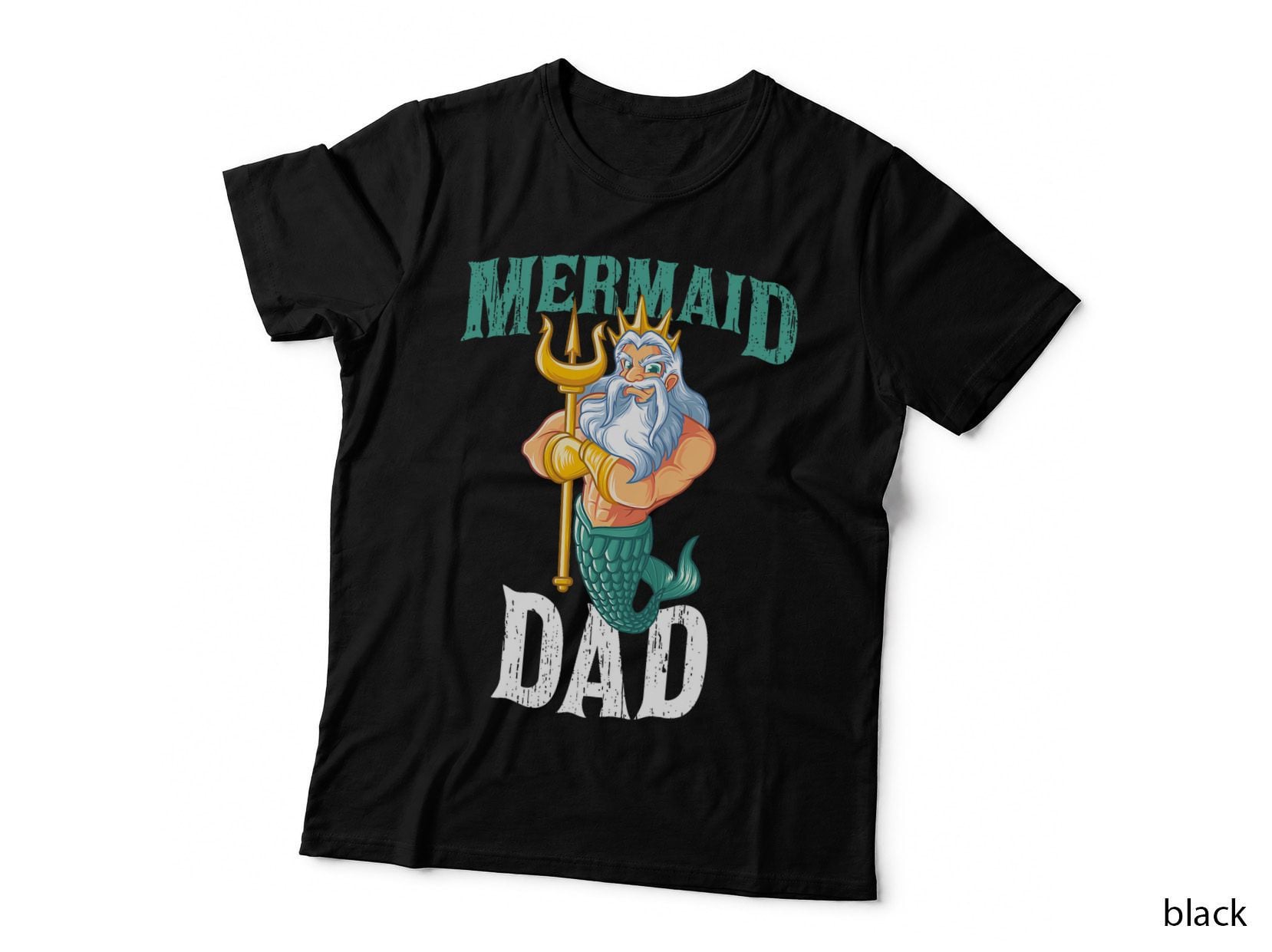 Funny Mermaid Dad Daddy Merman Security Birthday Men Gifts T-Shirt