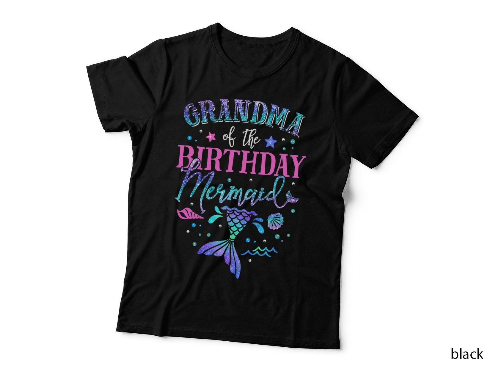 Grandma of the Birthday Mermaid Party Matching Family T-Shirt