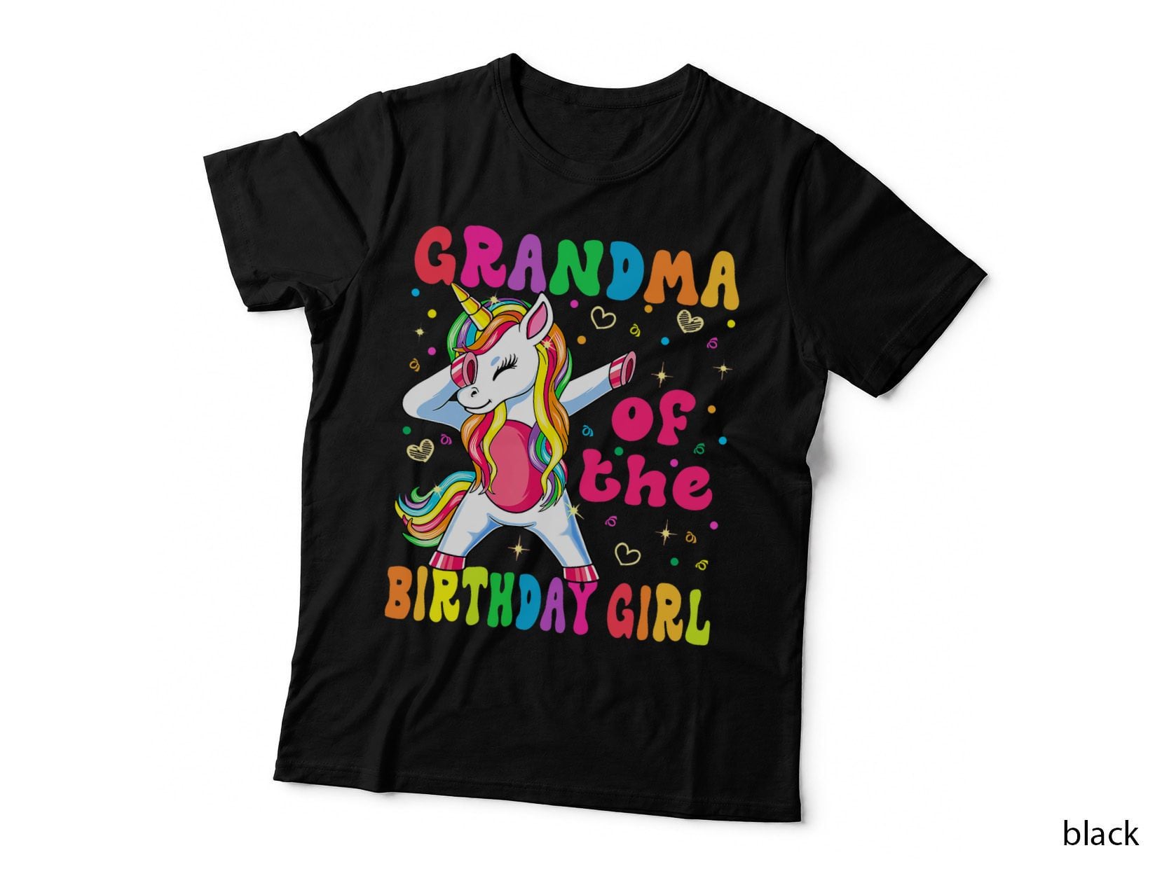 Grandma of the Birthday Princess Girl Dabbing Unicorn T-Shirt
