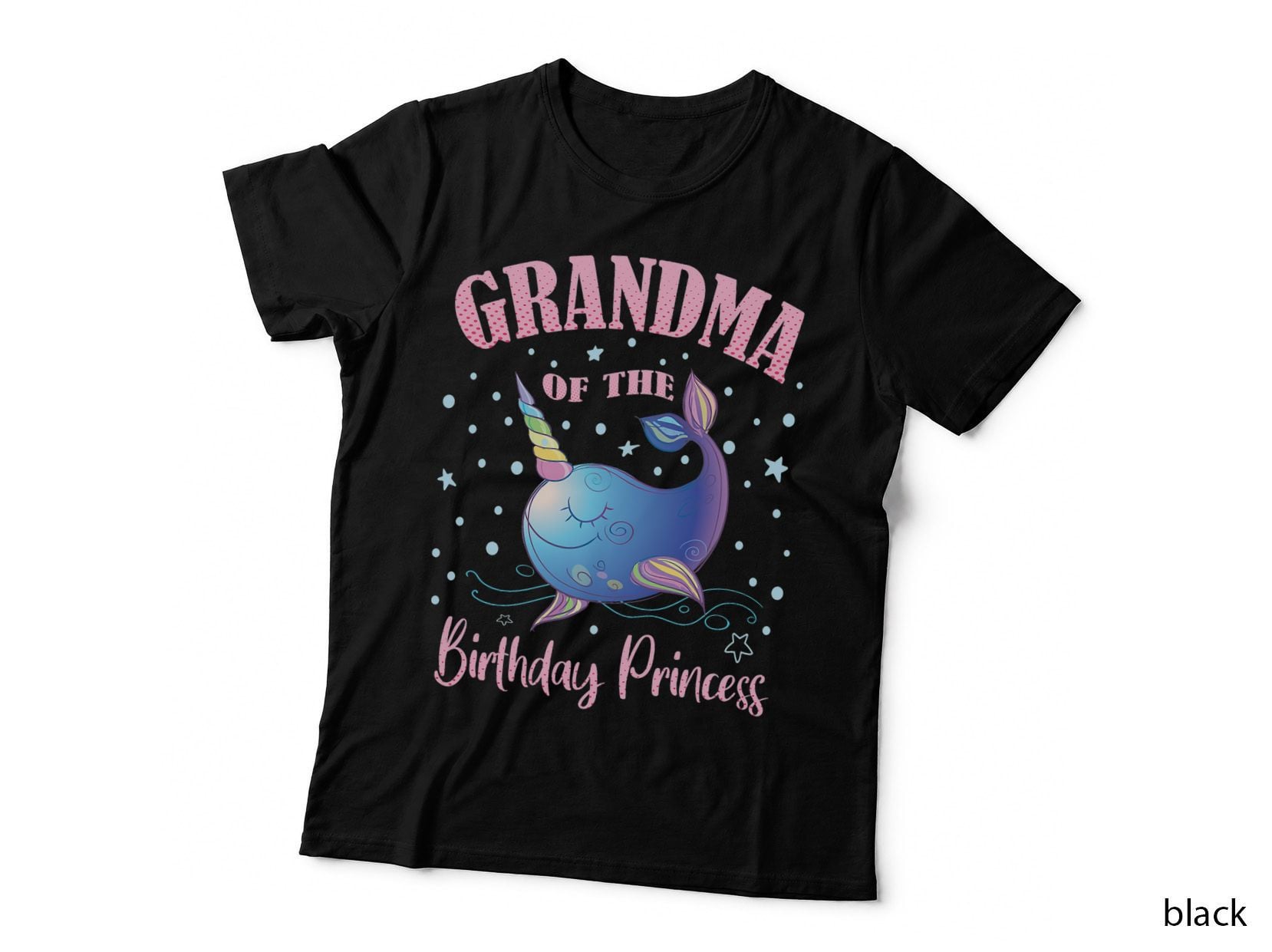 Grandma of the Birthday Princess Girl Unicorn Narwhal Birthday T-Shirt