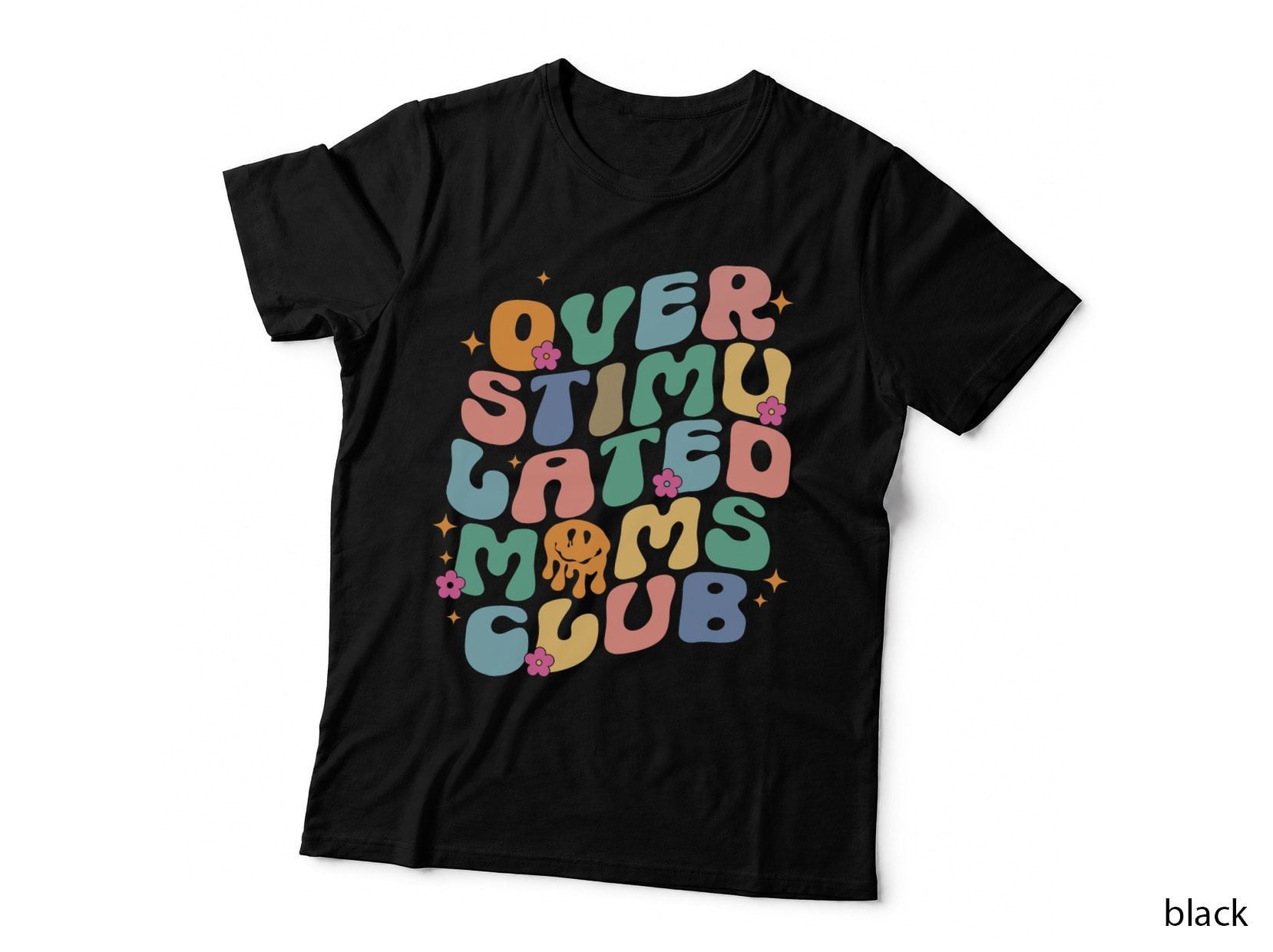 Groovy Overstimulated Moms Club Funny Trendy Mom Pullover Hoodie T-Shirt