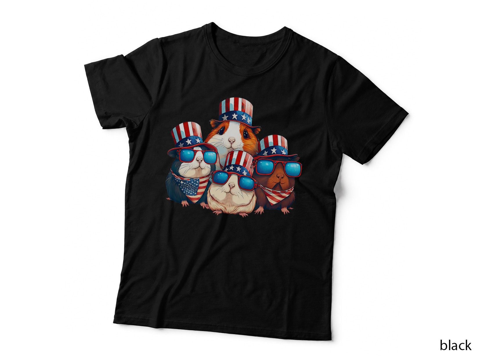 Guinea Pig Mom Dad Piggy 4th July T-Shirt