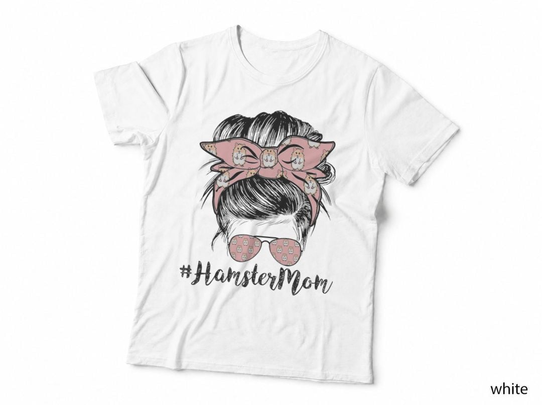 Hamster Mom Life Messy Bun Hair Mother's Day Hamster Mom T-Shirt