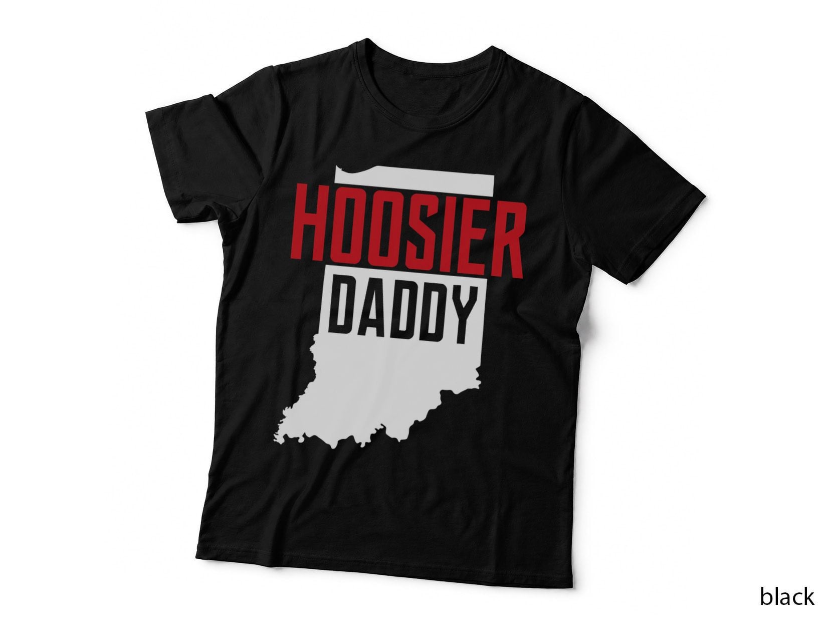 Hoosier Daddy Indiana State Map Gift T-Shirt