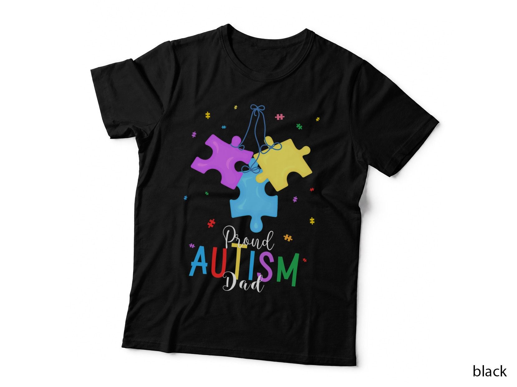 I'm a Proud Autism Dad Autism Awareness Puzzle Ribbon Dad T-Shirt