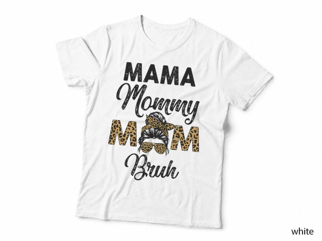 Ma Mama Mom Bruh Leopard Funny Mothers Day Women Mom T-Shirt