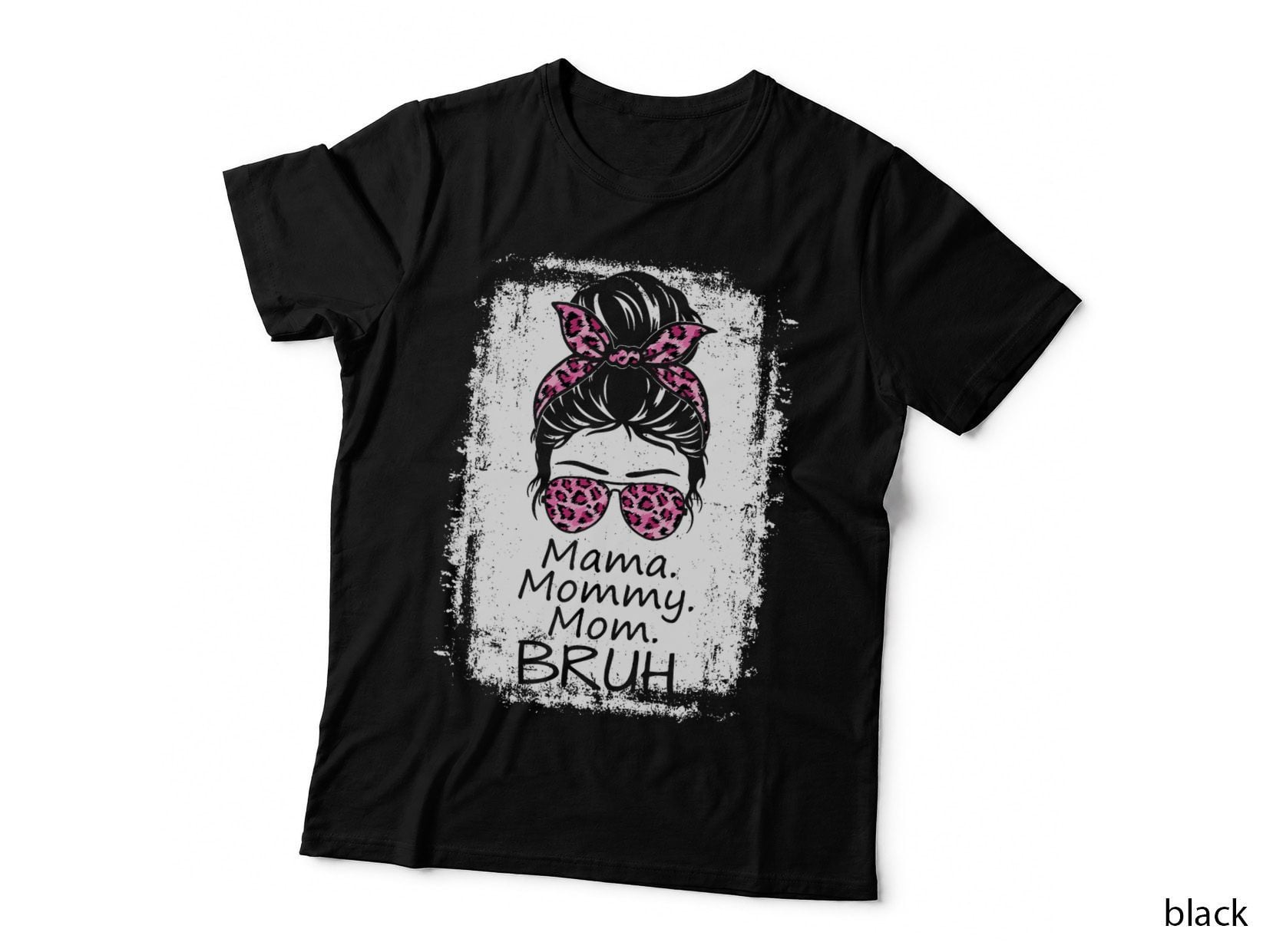 Mama Mommy Mom Bruh Mommy Funny Leopard Vintage T-Shirt