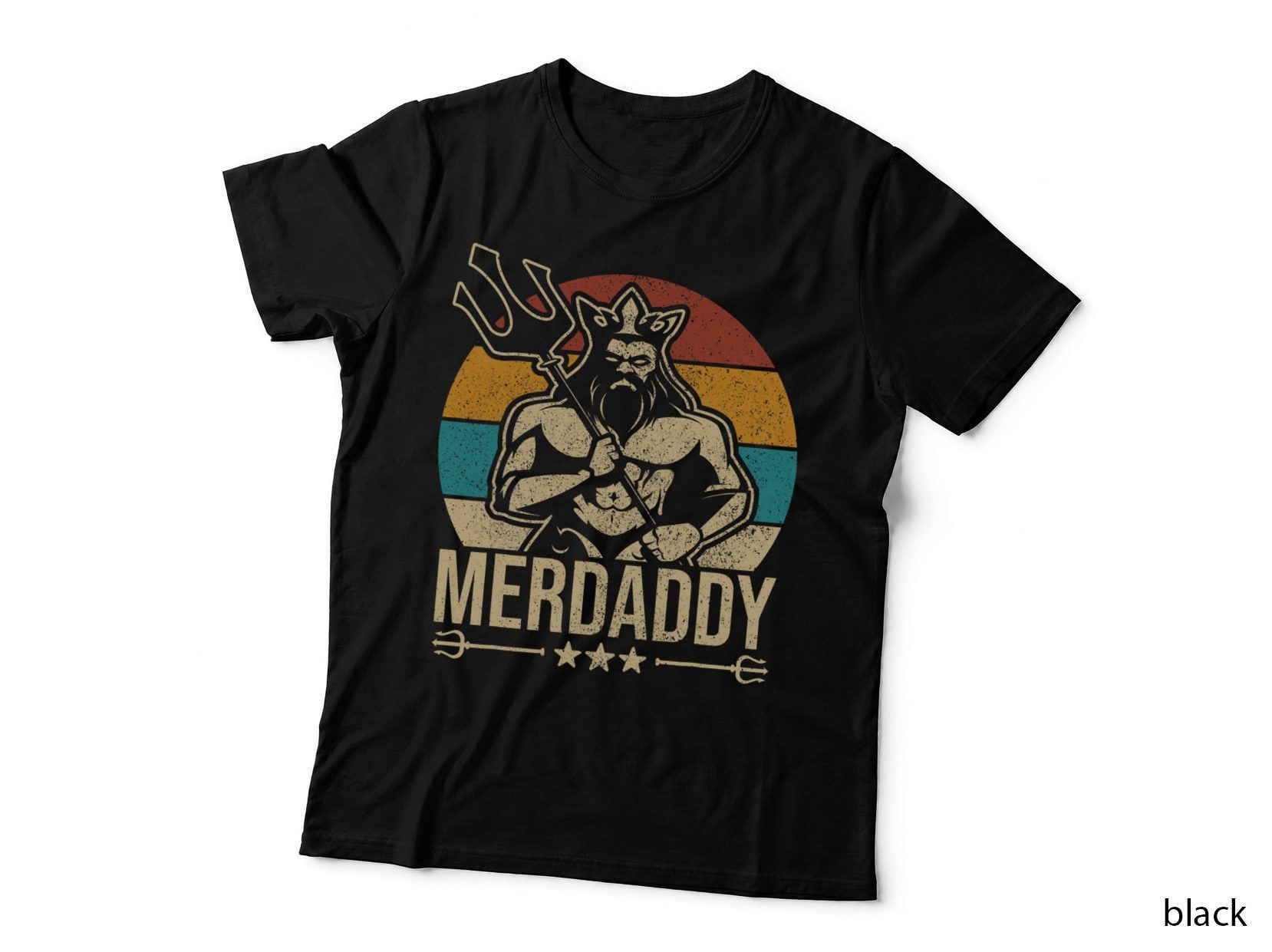 Mens Merdaddy Mermaid Dad Costume Merman Fathers Day Party Outfit T-Shirt